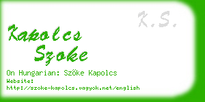 kapolcs szoke business card